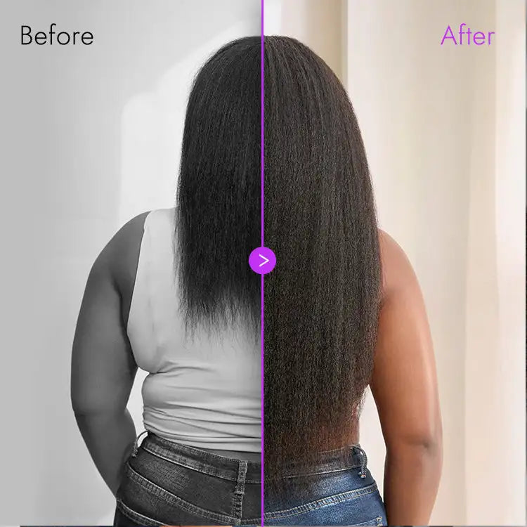 VSHOW Invisible Hairline 3 IN 1 Half Wig Yaki Kinky Straight Flip Over Elastic Drawstring Glueless Human Hair Wig For Beginner