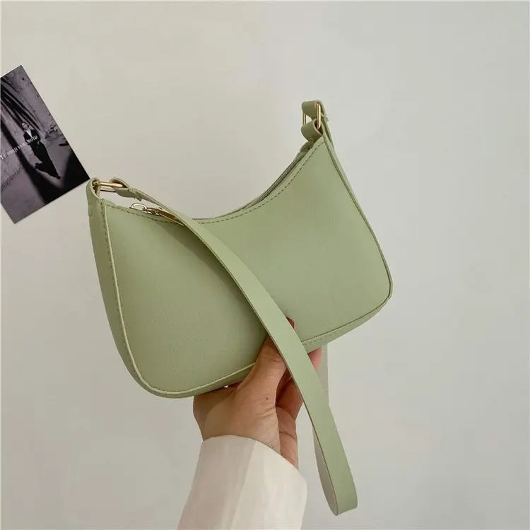 New Women's Fashion Handbags Retro Solid Color PU Leather Shoulder Underarm Bag Casual Women Hobos Handbags sac à main femme