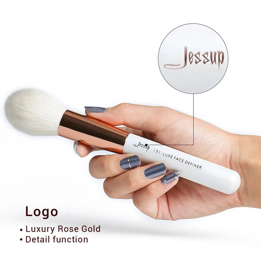 Jessup Professional Makeup brushes set ,6- 25pcs Makeup brush Natural Synthetic Foundation Powder Highlighter Pearl White T215