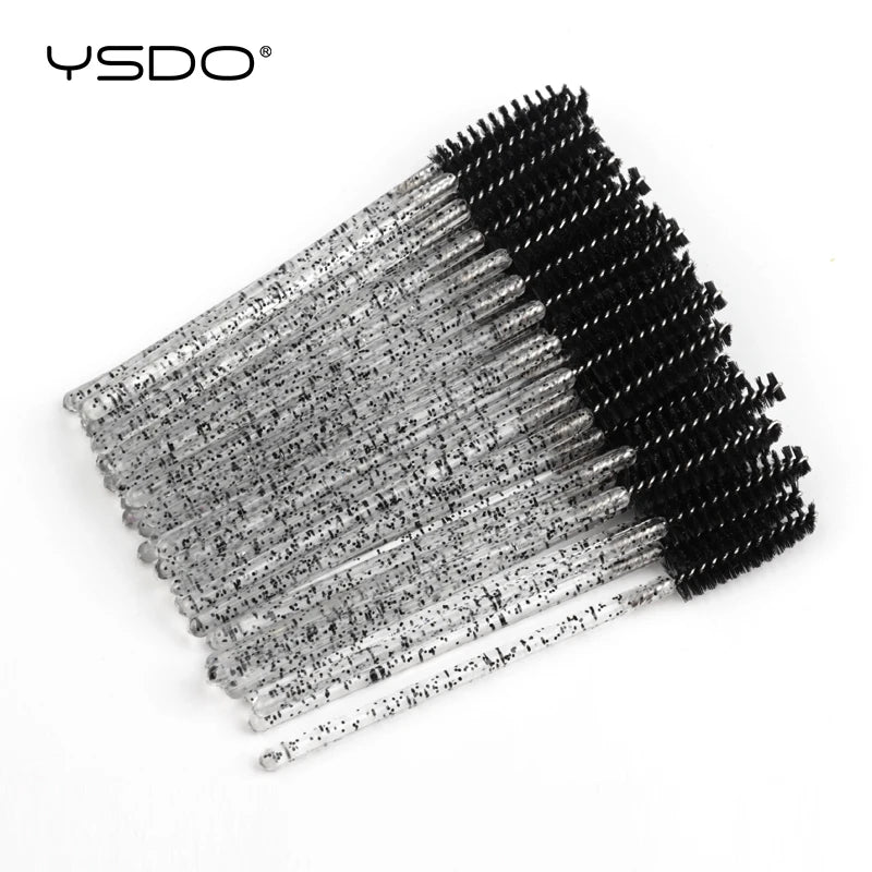 YSDO Good Quality 5/50 Pcs Crystal Eyelash Makeup Brushes Diamond Handle Mascara Wands Eyelash Extension Tools