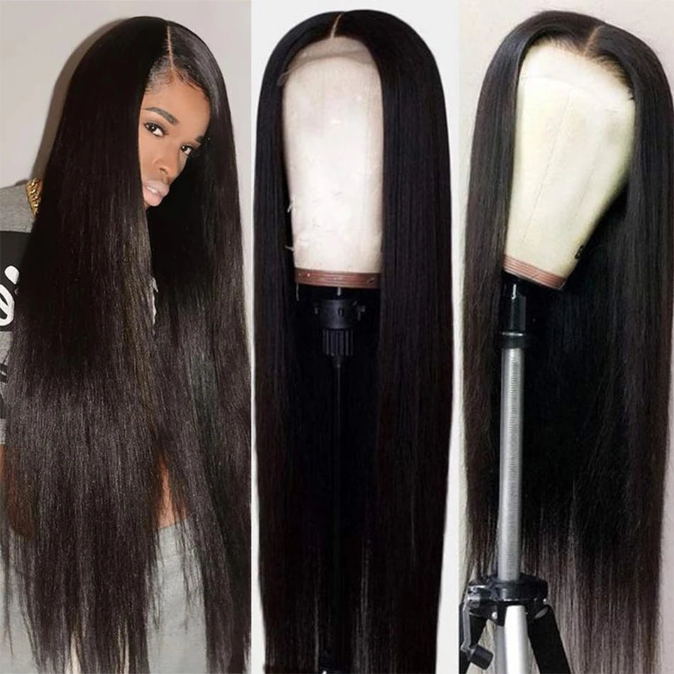 13x4 Ready to Wear and Go Lace Glueless Wigs Transparent Straight Pre Cut Lace Front Human Hair Wigs 4X4 Closure Wig Pre Plucked