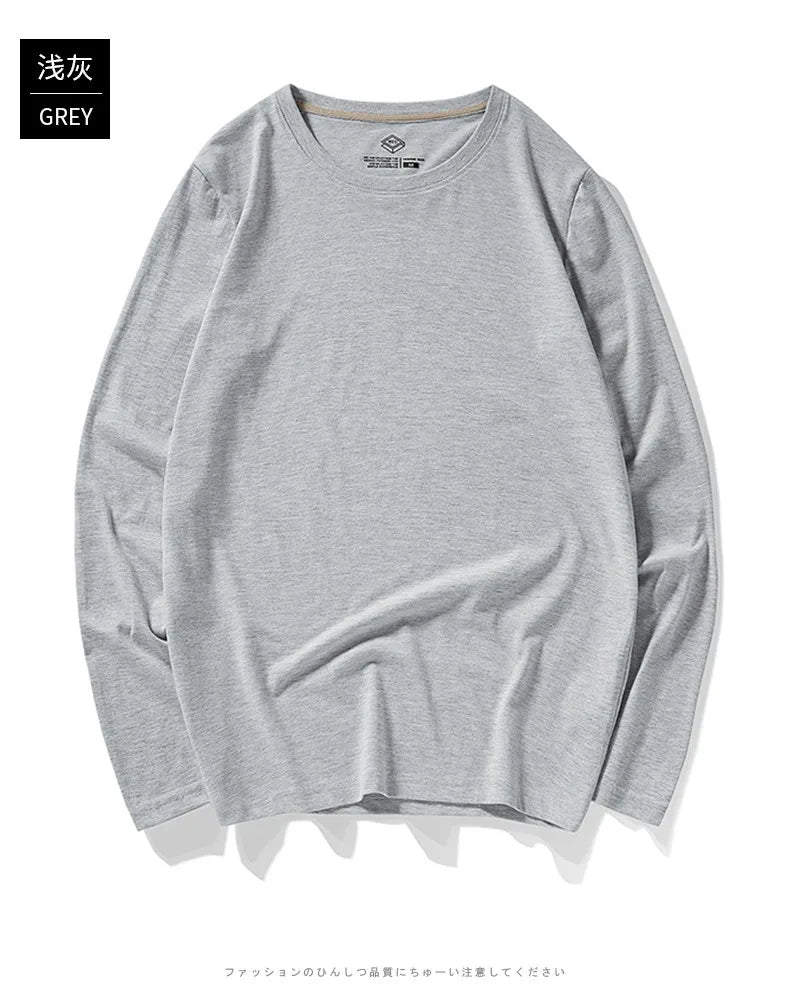 Free Ship T-Shirts Men Women Cotton Plain Tees Long Sleeve Solid Basic Tshirts Male Female Slim Fit Tee Shirt Boy Girl Plus Size