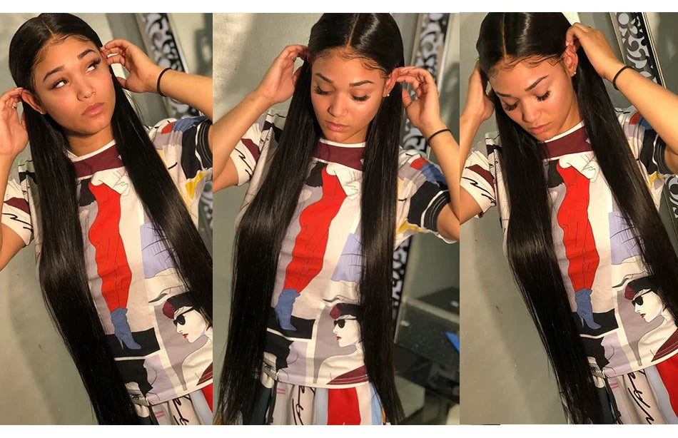 13x4 Ready to Wear and Go Lace Glueless Wigs Transparent Straight Pre Cut Lace Front Human Hair Wigs 4X4 Closure Wig Pre Plucked