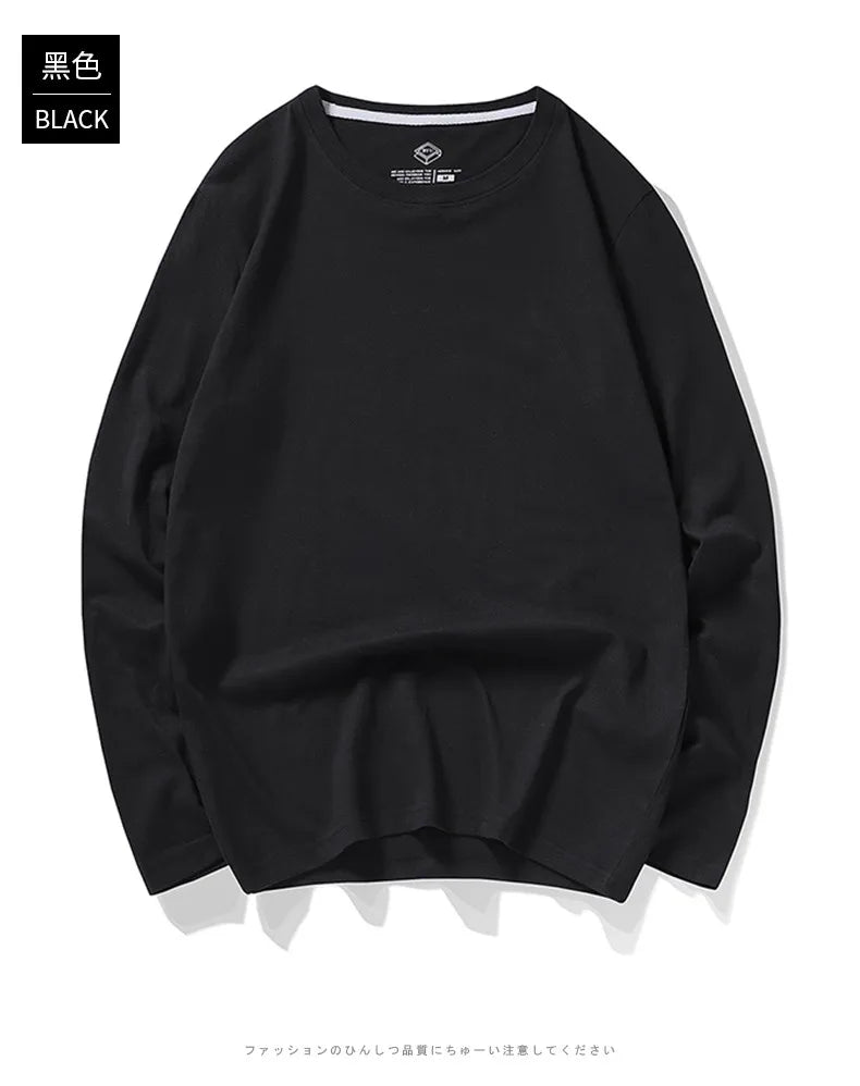 Free Ship T-Shirts Men Women Cotton Plain Tees Long Sleeve Solid Basic Tshirts Male Female Slim Fit Tee Shirt Boy Girl Plus Size