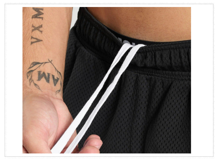 Men's shorts Summer Gym Workout Running shorts Quick Drying Loose basketball pants Drawstring Mesh Casual jogging Sports Shorts