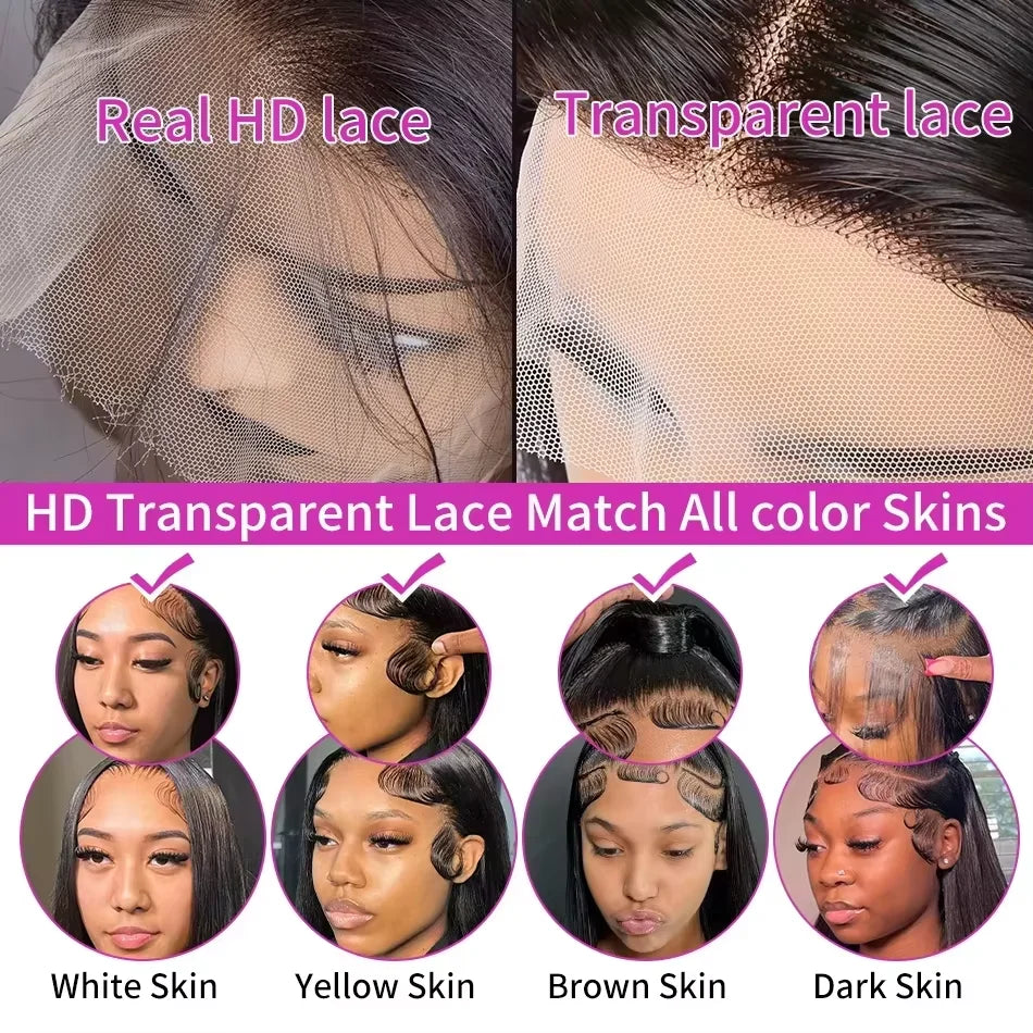 250% 36 Inch Hd Curly Glueless Wigs Ready To Wear 5x5 Lace Closure Wigs Hd Transparent Lace Front Human Hair Wigs Bleached Knots