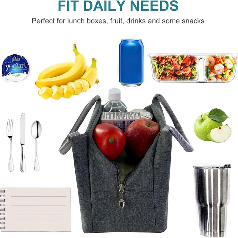 Small Lunch Cooler Bag for Women Men Leakproof Food Carrier Work Lunch Bag Thermal Keeps Cold & Heat Insulated Tote with Zipper