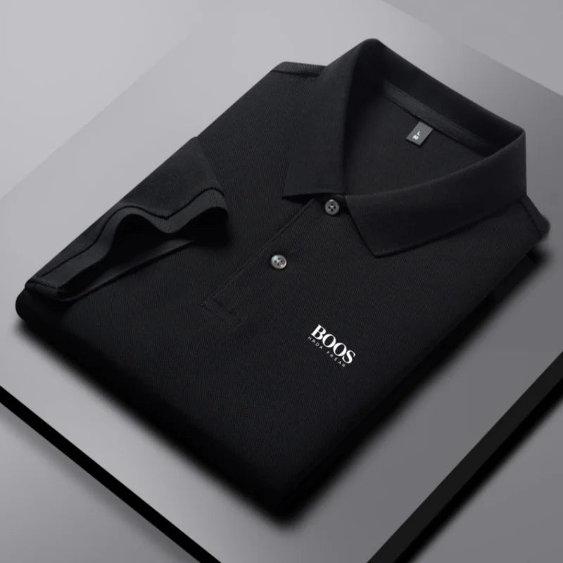 100% pure cotton high-end brand men's short sleeve polo shirt summer fashion hot selling BOSS embroidery golf top casual T-shirt