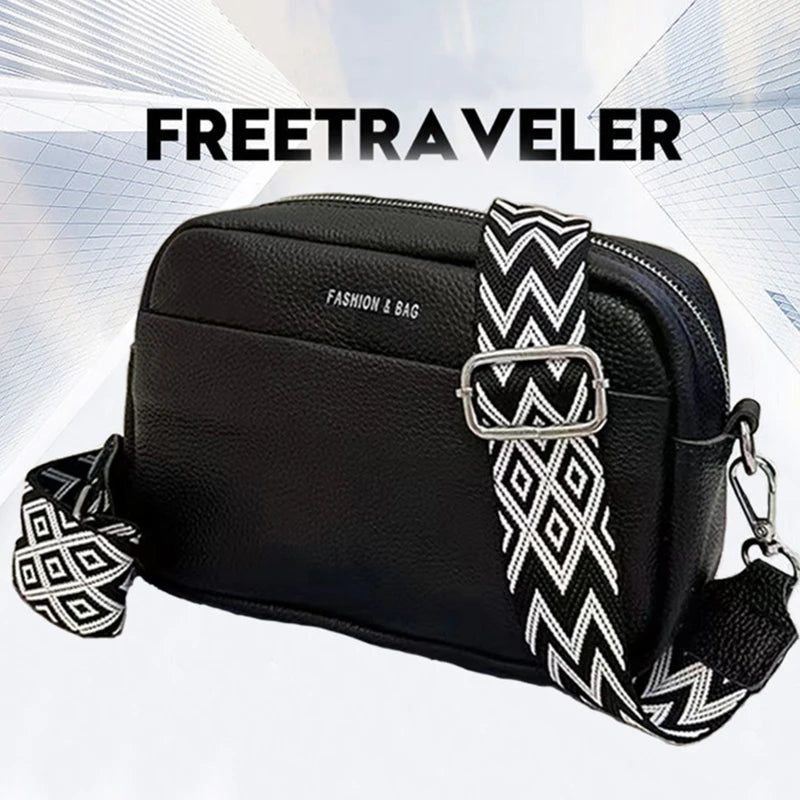 Unisex Canvas Crossbody Bag – Stylish Square Camera Purse with Wide Strap, Minimalist & Versatile for Men/Women. Casual Chic, Ne