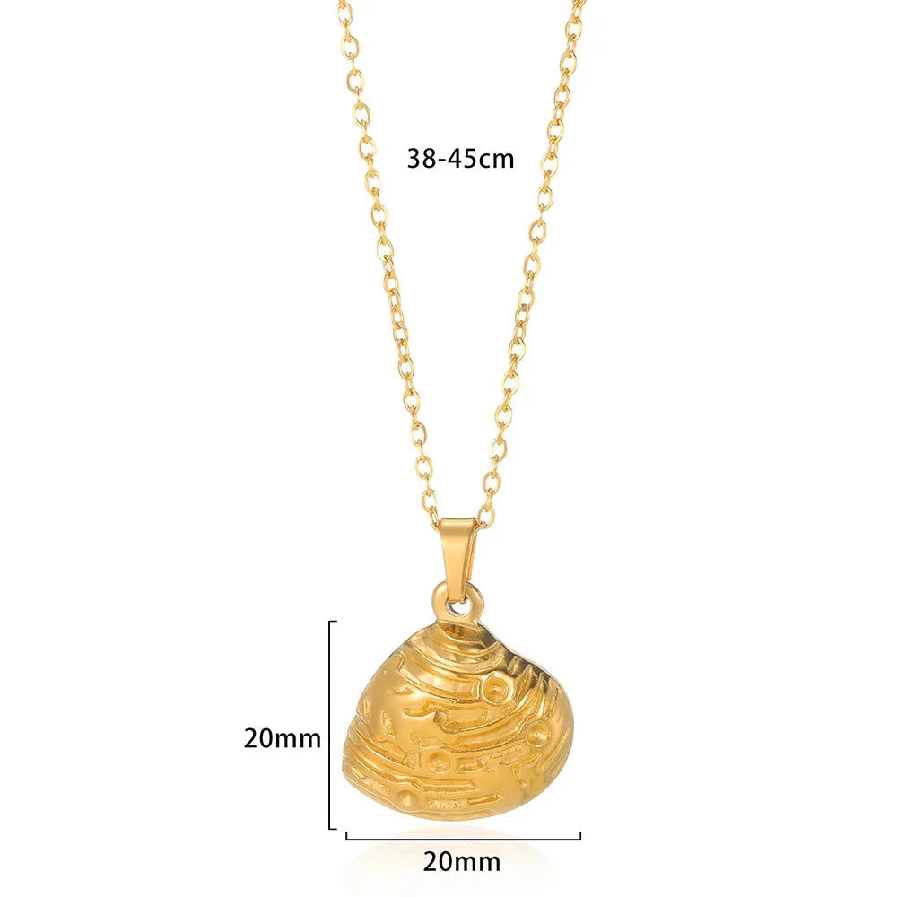 Summer Women's Starfish Conch Shell Necklace Fashion Stainless Steel Gold/Silver Color Crab Turtle Choker Beach Jewelry Gifts