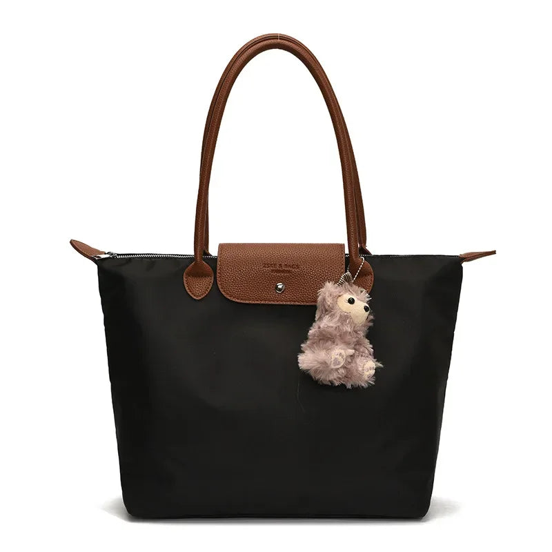 Eco-Friendly Dumpling Shape Tote Bag Versatile Ladies Handbag Single Shoulder Slant Cross Commuter Bag Soft Canvas Square Shape