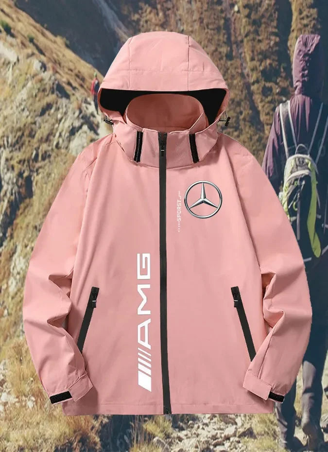 Mercedes-benz UPF100 + Men's autumn windbreaker with pocket zipper, sun protection jacket, UV ultra-light breathable fabric