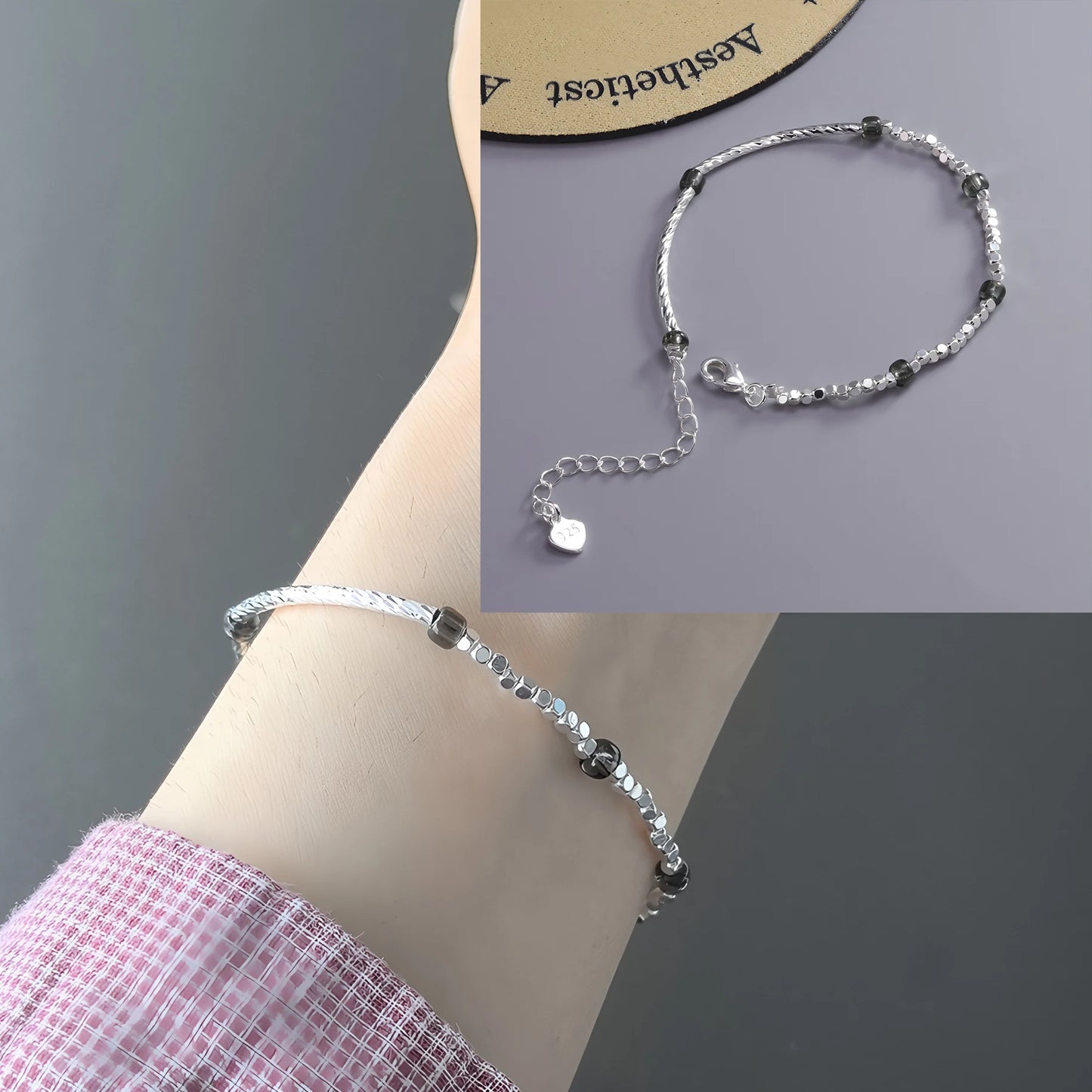 VENTFILLE 925 Sterling Silver Zircon Love Heart Bracelet For Women Bowknot Stars Bead Snake Bone Chain Jewelry Gift Dropship