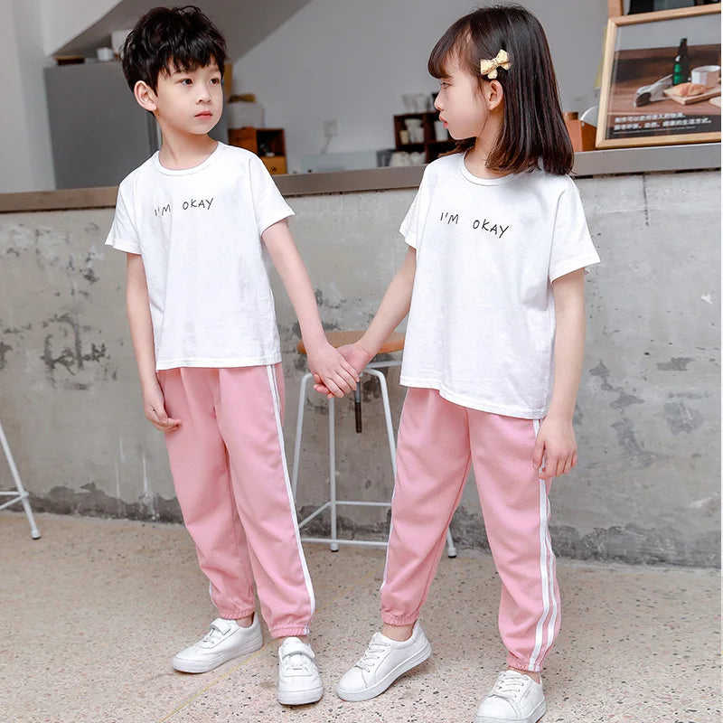 Summer Boys and Girls Thin Pants Kids Sport Wear Trousers Children's Clothes Comfortable Breathable Candy Color Pants
