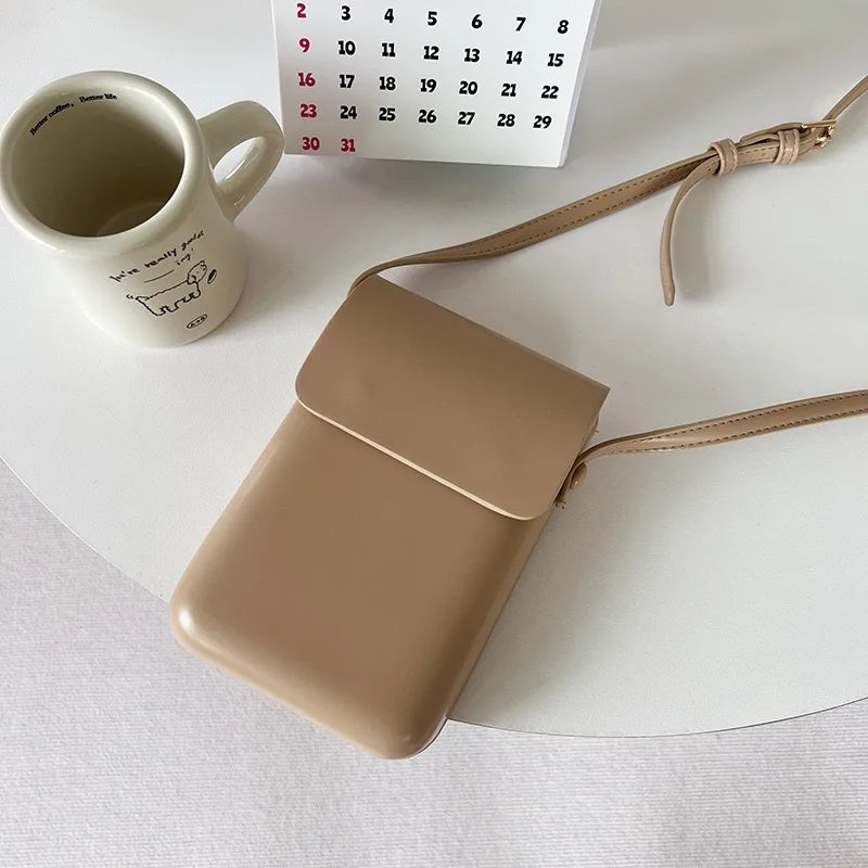 2024 Flap Crossbody Bags Women Mini PU Leather Shoulder Purses and Handbags for Girls Ladies Phone Simple Solid Bag