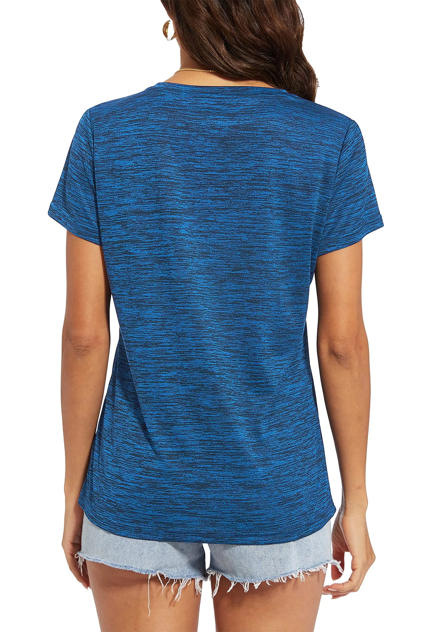 TACVASEN Moisture Wicking V Neck T-shirts Summer Quick Dry Shirts Womens Workout T-shirts Athlete Tops Lightweight Casual Tee