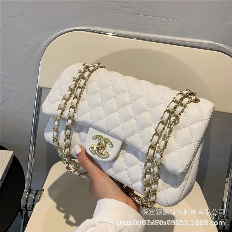 2025 Fashionable New Versatile Commuter Women's Bag Large-capacity One-shoulder Crossbody Bag with Diamond Chain Bag