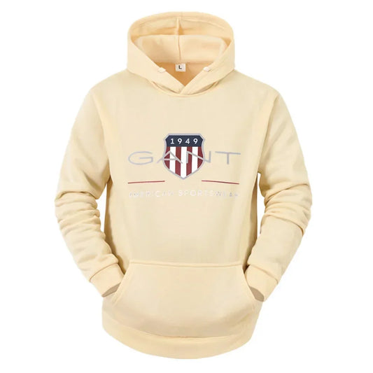 2025Solid Color Men's Hoodie Warm Men's Sweatshirt Fashion Street Casual Men's Loose Cool Sa 1949 Printed Pullover Brand Hoodie