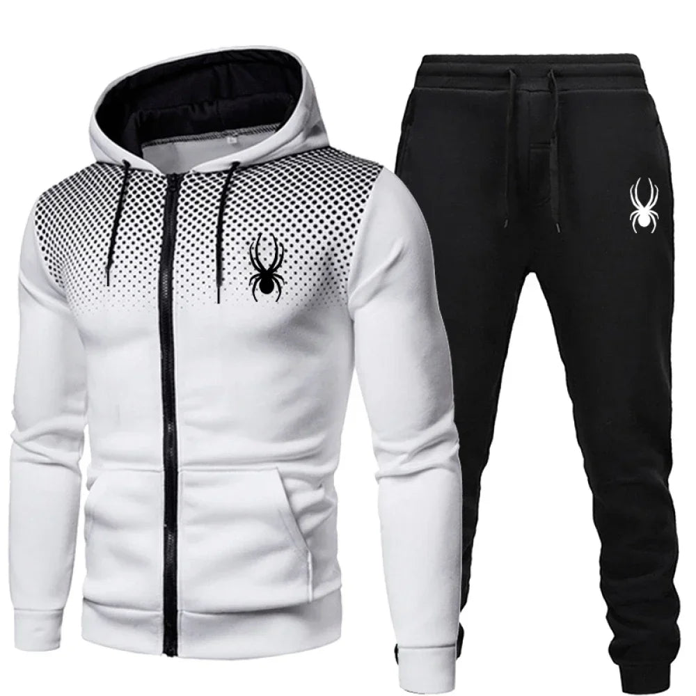 2025 popular two-piece men's sportswear jogging suit sportswear hooded sweatshirt zipper sweatshirt autumn and winter clothing