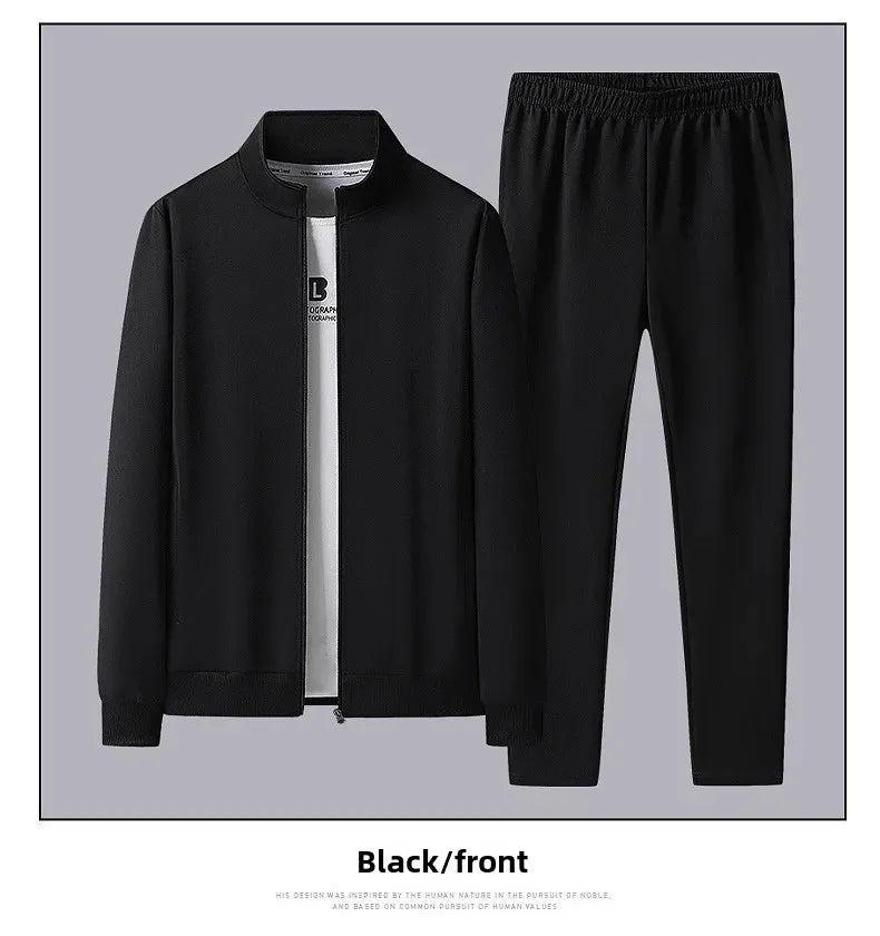 Casual Sportswear Set for Middle-Aged And Elderly Men Spring Autumn New Style Two-Piece Suit Dad Clothes Comfortable Fitness Out