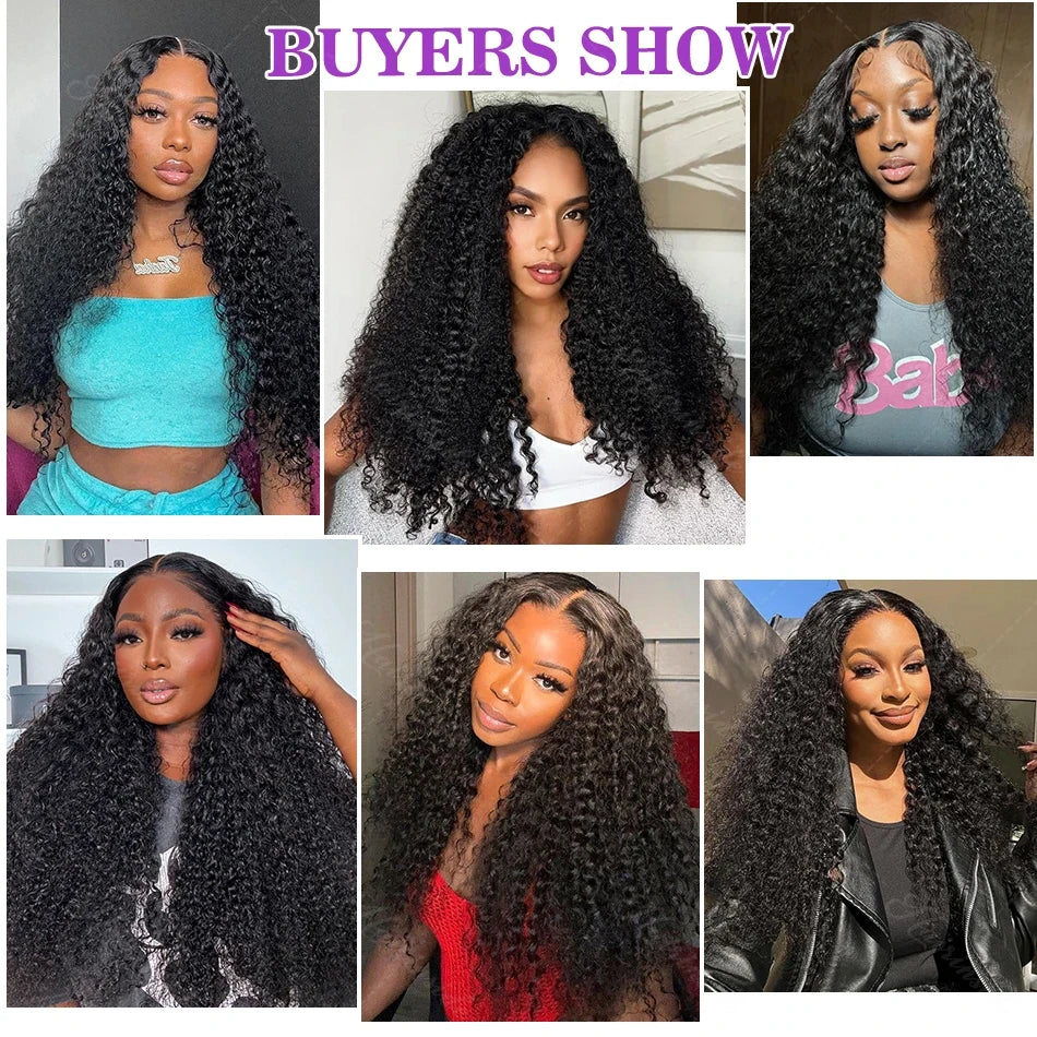 Kinky Curly 13x4 Lace Frontal Wig For Women 13x6 Glueless Human Hair Wigs Deep Water Wave Full Lace Front Wigs Ready to Wear Wig