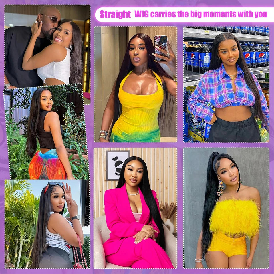 13x4 Ready to Wear and Go Lace Glueless Wigs Transparent Straight Pre Cut Lace Front Human Hair Wigs 4X4 Closure Wig Pre Plucked