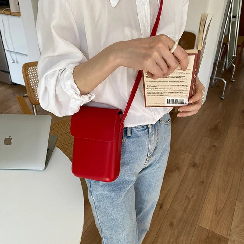 2024 Flap Crossbody Bags Women Mini PU Leather Shoulder Purses and Handbags for Girls Ladies Phone Simple Solid Bag