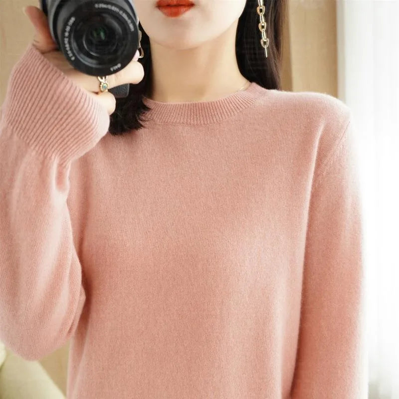 Basic Knitted O-Neck Autumn Winter Sweater Women 2025 Long Sleeve Soft Warm Sweater Korean Simple Solid Color Versatile Pullover