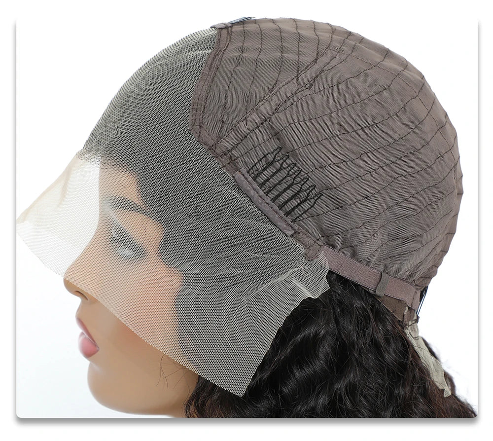 Deep Wave Frontal Wig Human Hair 13x4 Curly Human Hair Wig Transparent  Lace Wig 13x6 Water Wave Wigs 180 Density