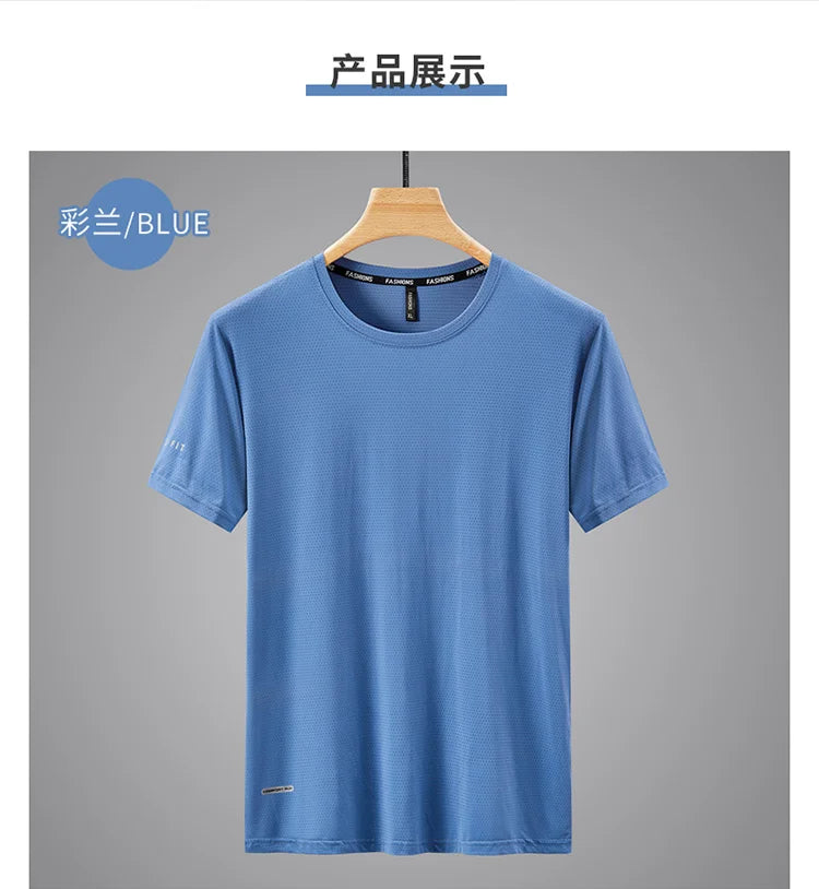 Quick Dry Sport T Shirt Men'S 2024 Short Sleeves Summer Casual White Plus OverSize 6XL 7XL 8XL 9XL Top Tees GYM Tshirt Clothes