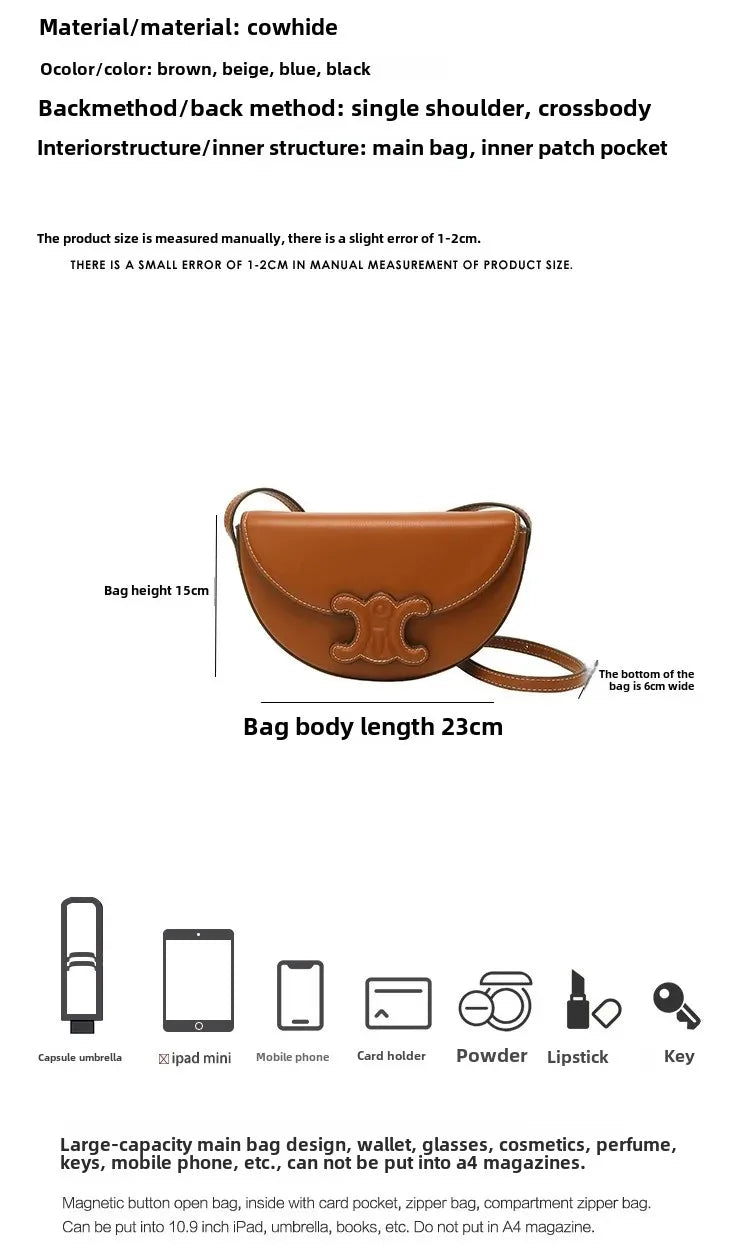 Trendy Fashionable Versatile Women's Shoulder Bag 2024 New Style Summer Collection Genuine Leather Waist Crossbody Small Bag