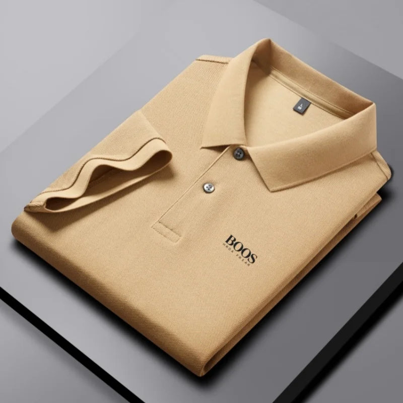 100% pure cotton high-end brand men's short sleeve polo shirt summer fashion hot selling BOSS embroidery golf top casual T-shirt