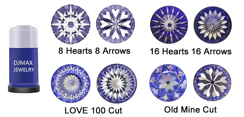 DJMAX 0.5-2ct Moissanite Diamond Stud Earrings for Women Original 925 Sterling Silver Lady's Moissanite Earring New 2025