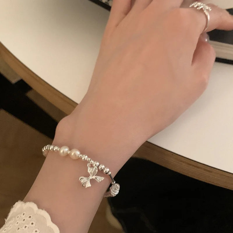 VENTFILLE 925 Sterling Silver Zircon Love Heart Bracelet For Women Bowknot Stars Bead Snake Bone Chain Jewelry Gift Dropship