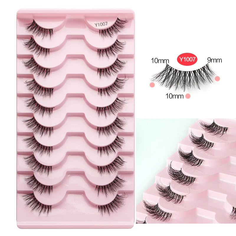 SHIDISHANGPIN Half Lashes Cat Eye Lashes 3D Natural Winged End Eye Elongated Eyelashes Fox Eye lashes Faux Mink Eyelashes Makeup