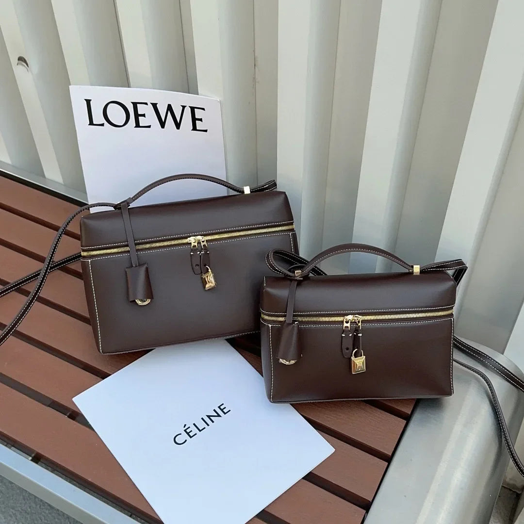 Lp27vintagecow Leather Extra Bag Casual Large Capacity Handbag Single Strap Soft Shape Autumn New Release Box Bag