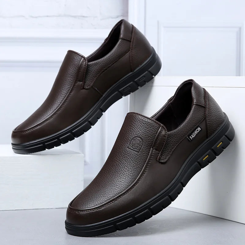 New Genuine Leather Handmade Shoes Casual Shoes For Men Flat Platform Walking Shoe Outdoor Footwear Loafers Breathable Sneakers