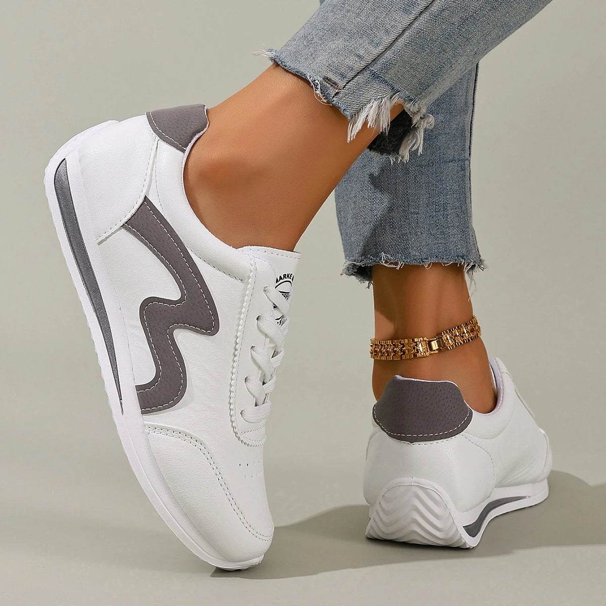 New Women Casual Walking Shoes Summer Flat Lace Up Breathable Sneakers Fashion Casual Flat Sneakers for Women