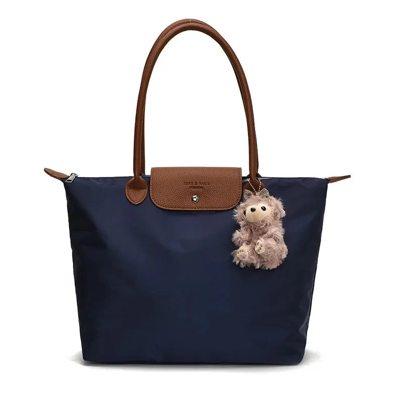 Eco-Friendly Dumpling Shape Tote Bag Versatile Ladies Handbag Single Shoulder Slant Cross Commuter Bag Soft Canvas Square Shape