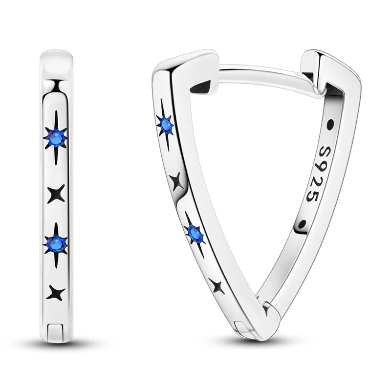 2025 New 925 Sterling Silver Hoop Earrings Flowers Zircon Drop Earrings Stud For Woman Fine Birthday Wedding Party Jewelry Gifts