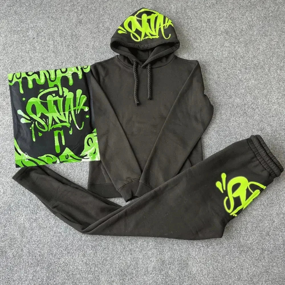 Sy-World Casual Streetwear Sportswear Hoodie Sweatshirt Men's Women's Hip Hop Style Winter Cotton Long Pants Set