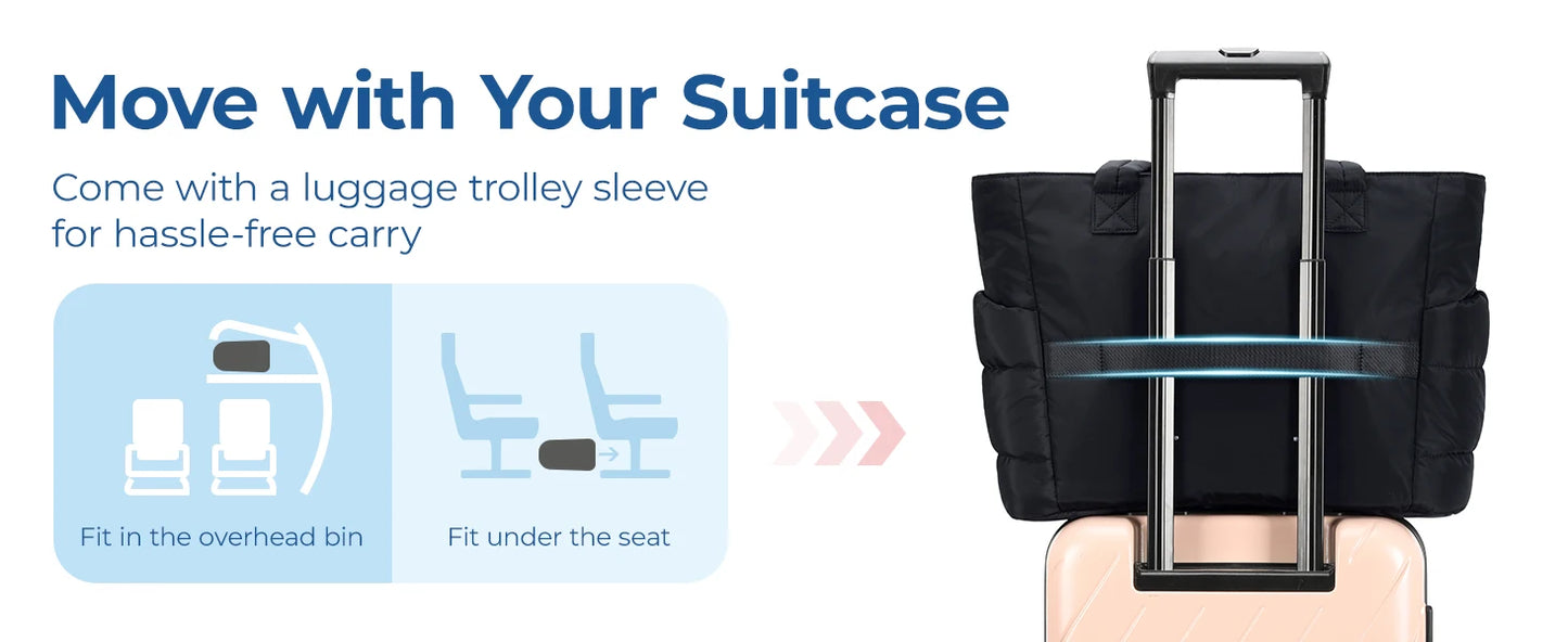 BAGSMART Women's Bag Solid Color Tote Bag Commuting College Padded Shoulder Bag Leisure Simple Female Handbags for Travel