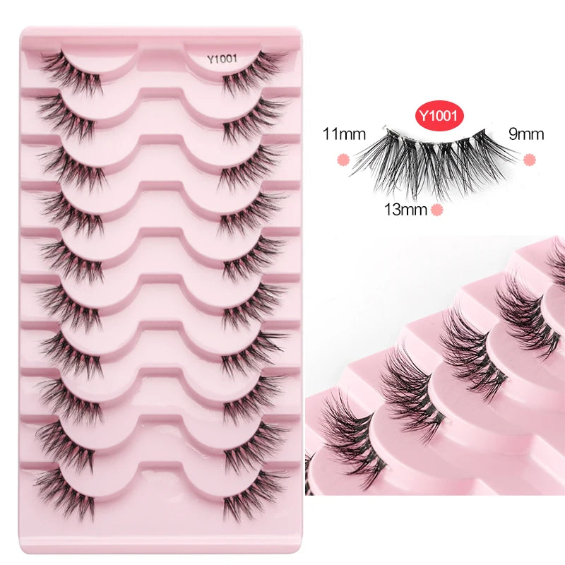 SHIDISHANGPIN Half Lashes Cat Eye Lashes 3D Natural Winged End Eye Elongated Eyelashes Fox Eye lashes Faux Mink Eyelashes Makeup