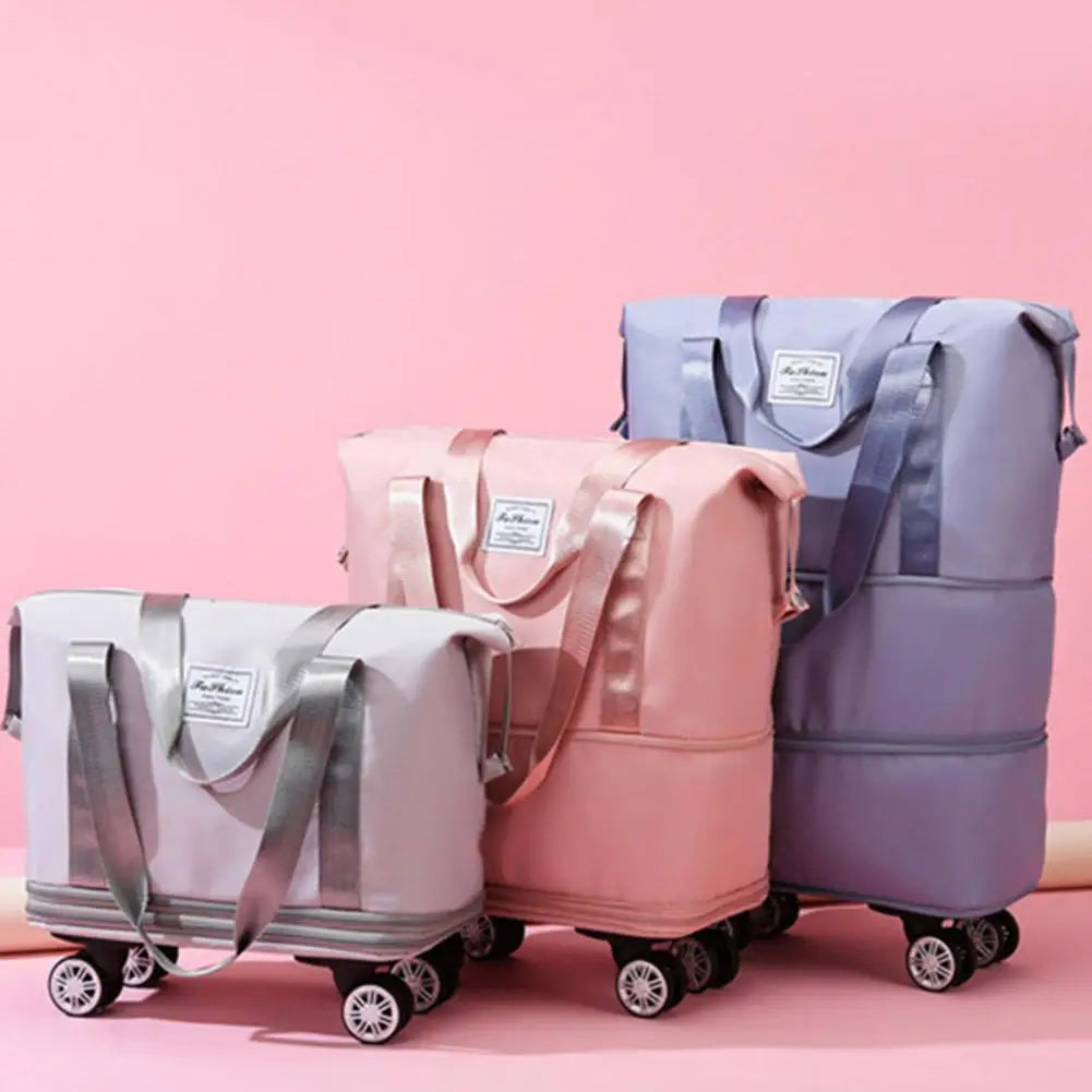 Travel Portable Large Capacity Detachable Universal Wheel Storage Bag Check-In Bag with Wheel Double Layer Carry-On Bag