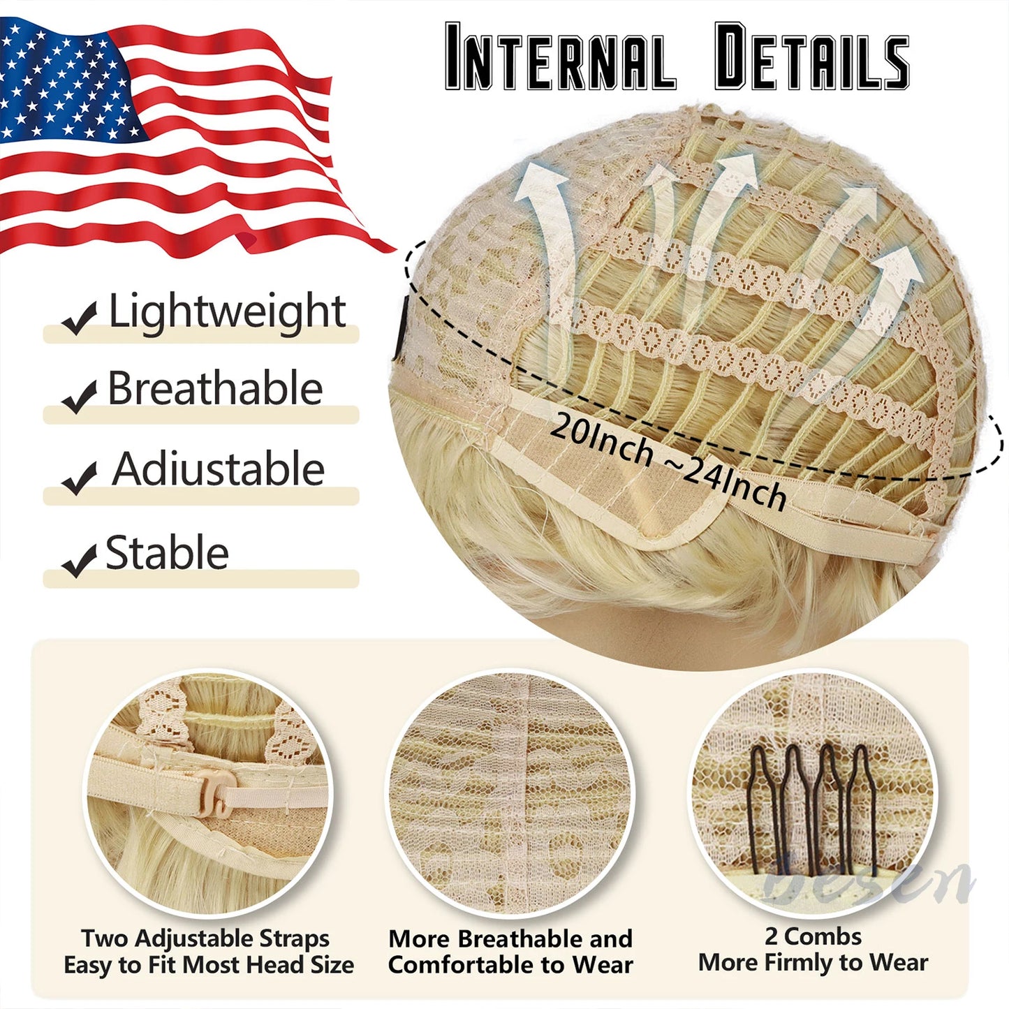 Synthetic Blonde Costume Wig for Adults With Funny Stickers Mens Layered Heat Resistant Wigs Famous People Cosplay Wigs