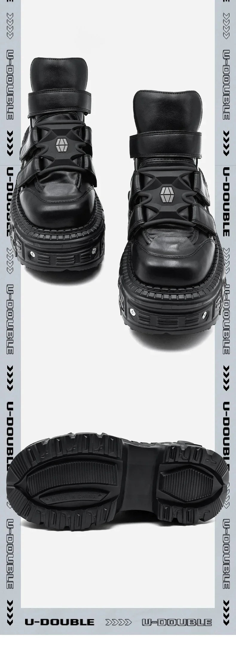 2025 New Punk Style Women Shoes Gothic Ankle Rock Boots Lace-up Heel Height 9CM Platform Shoes Woman Metal Decor Woman Sneakers