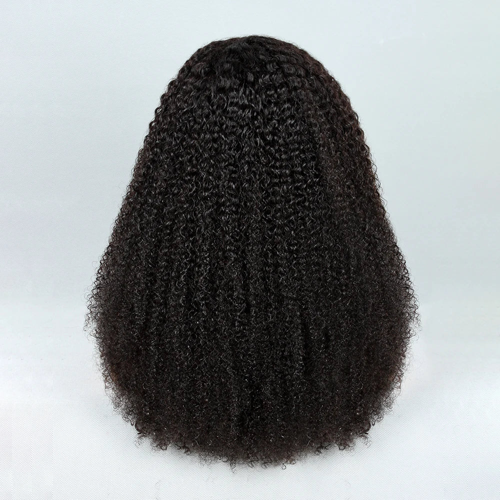 Half Wig Human Hair Kinky Curly Glueless Wig Human Hair Ready to Wear 3 IN 1 Half Wig With Drawstring 250 Density Curly Half Wig