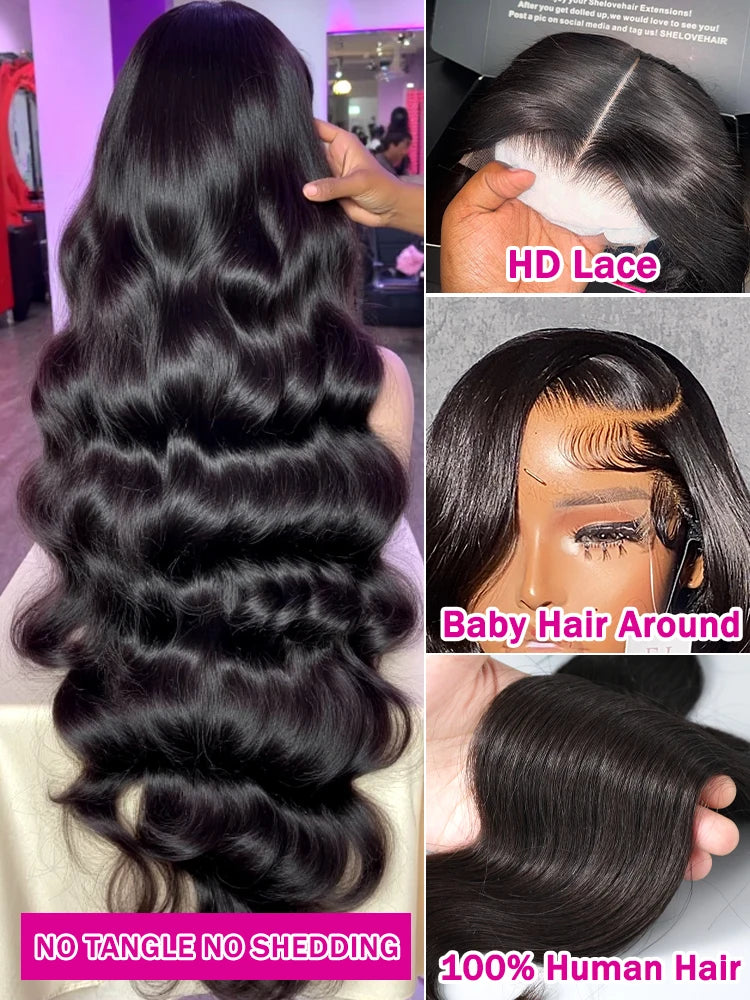 Luvin HD Transparent Body Wave Human Hair Wigs 13x6 Body Wave Lace Front Wig Human Hair Brazilian Water Wave Lace Frontal Wigs