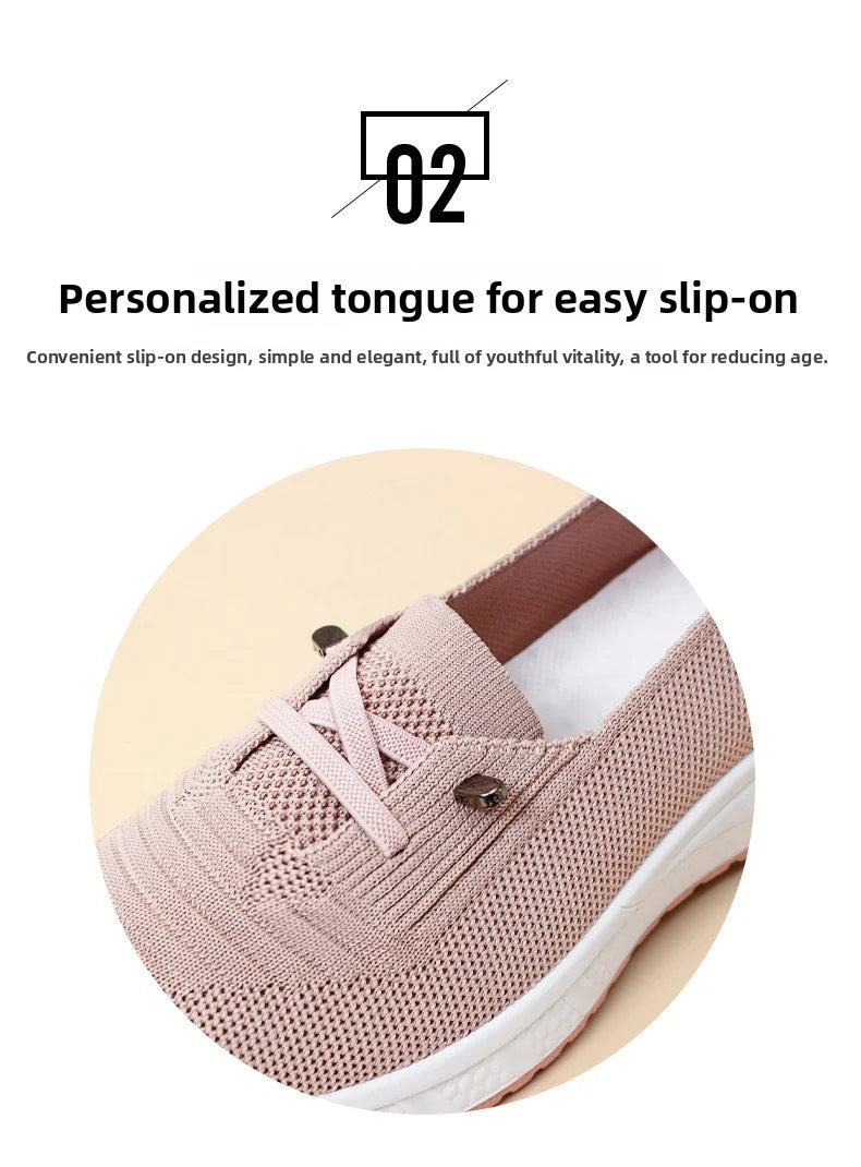 Summer Women's Sneakers Breathable Slip on Walking Shoes Mesh Low Top Womens Vulcanized Shoes Soft Sole Lightweight Women Shoes