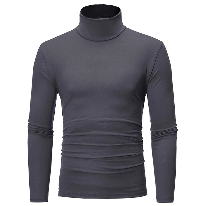 Thermal Underwear Tops Men Spring Clothes Thermal Shirt Autumn Men's Winter Tights High Neck Thin Slim Fit Long Sleeve T-shirt